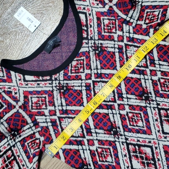The limited nwt knit multicolored long sleeve geometric pattern dress - Picture 3 of 7